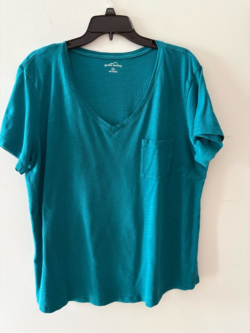 Eddie Bauer Teal V-Neck Short Sleeve Pocket Tee Plus Size XXL